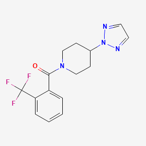 molecular formula C15H15F3N4O B2469163 (4-(2H-1,2,3-三唑-2-基)哌啶-1-基)(2-(三氟甲基)苯基)甲酮 CAS No. 2034576-43-5