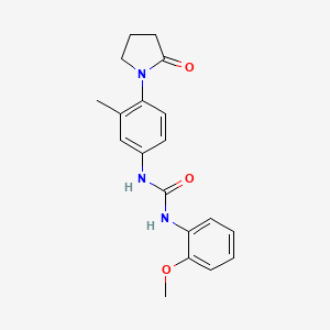 molecular formula C19H21N3O3 B2469167 1-(2-甲氧基苯基)-3-(3-甲基-4-(2-氧代吡咯烷-1-基)苯基)脲 CAS No. 1210153-55-1