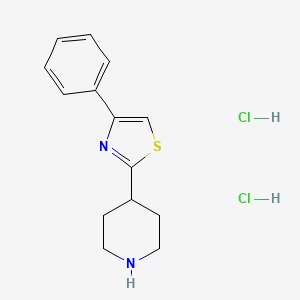 molecular formula C14H18Cl2N2S B2469170 4-(4-苯基-1,3-噻唑-2-基)哌啶二盐酸盐 CAS No. 887624-97-7