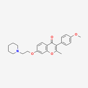 molecular formula C24H27NO4 B2469173 3-(4-甲氧基苯基)-2-甲基-7-(2-(哌啶-1-基)乙氧基)-4H-色满-4-酮 CAS No. 903857-40-9