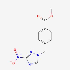 molecular formula C11H10N4O4 B2469178 methyl 4-[(3-nitro-1H-1,2,4-triazol-1-yl)methyl]benzoate CAS No. 406470-74-4