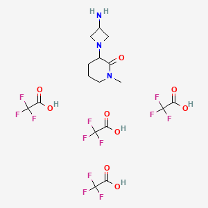 molecular formula C17H21F12N3O9 B2469181 3-(3-Aminoazetidin-1-yl)-1-methylpiperidin-2-one;2,2,2-trifluoroacetic acid CAS No. 2248266-98-8