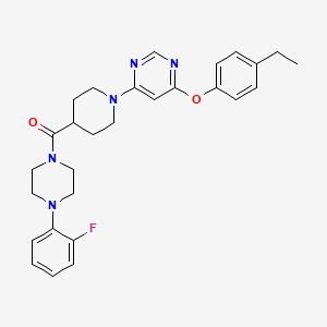 molecular formula C28H32FN5O2 B2469194 (1-(6-(4-Ethylphenoxy)pyrimidin-4-yl)piperidin-4-yl)(4-(2-fluorophenyl)piperazin-1-yl)methanone CAS No. 1115923-05-1