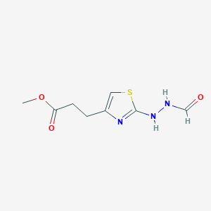 molecular formula C8H11N3O3S B2469195 Methyl 3-[2-(2-formylhydrazino)-1,3-thiazol-4-yl]propanoate CAS No. 2279124-51-3