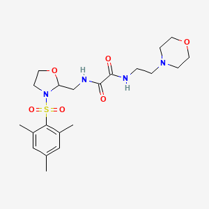 N1-((3-(mesitylsulfonyl)oxazolidin-2-yl)methyl)-N2-(2-morpholinoethyl)oxalamide