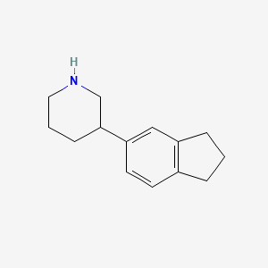 molecular formula C14H19N B2469201 3-(2,3-Dihydro-1H-inden-5-yl)piperidine CAS No. 1260643-74-0