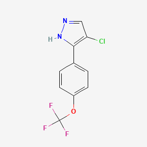 molecular formula C10H6ClF3N2O B2469202 4-chloro-3-[4-(trifluoromethoxy)phenyl]-1H-pyrazole CAS No. 1304255-05-7