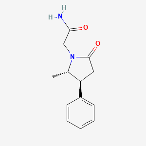 molecular formula C13H16N2O2 B2469210 (4S,5S)-2-Oxo-4beta-phenyl-5alpha-methylpyrrolidine-1-acetamide CAS No. 1424832-57-4