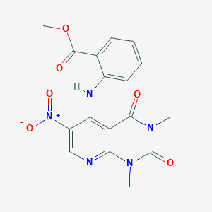 molecular formula C17H15N5O6 B2469220 2-[(1,3-二甲基-6-硝基-2,4-二氧代-1,2,3,4-四氢吡啶并[2,3-d]嘧啶-5-基)氨基]苯甲酸甲酯 CAS No. 882749-98-6