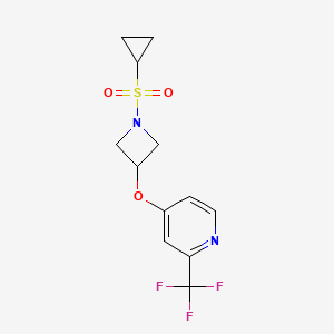 B2469228 4-(1-Cyclopropylsulfonylazetidin-3-yl)oxy-2-(trifluoromethyl)pyridine CAS No. 2380141-54-6