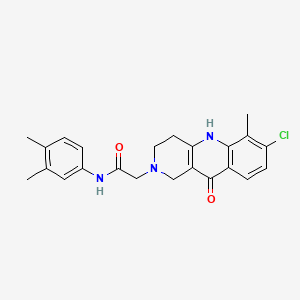 molecular formula C23H24ClN3O2 B2469238 2-[4-(3-氯苯基)哌嗪-1-基]-N-(2-噻吩基甲基)-1,3-噻唑-4-甲酰胺 CAS No. 1251566-49-0
