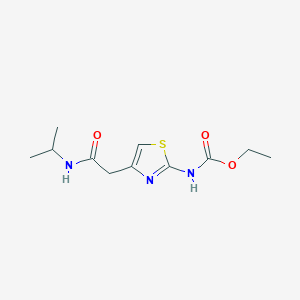 molecular formula C11H17N3O3S B2469244 乙基(4-(2-(异丙氨基)-2-氧代乙基)噻唑-2-基)氨基甲酸酯 CAS No. 946236-53-9