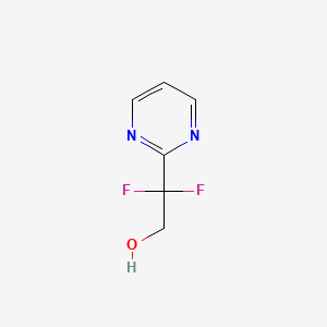 molecular formula C6H6F2N2O B2469247 2-Pyrimidineethanol, beta,beta-difluoro- CAS No. 950768-93-1