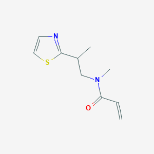 molecular formula C10H14N2OS B2469250 N-Methyl-N-[2-(1,3-thiazol-2-yl)propyl]prop-2-enamide CAS No. 2411286-26-3