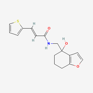 (E)-N-((4-hydroxy-4,5,6,7-tetrahydrobenzofuran-4-yl)methyl)-3-(thiophen-2-yl)acrylamide