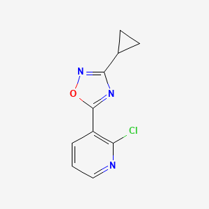 molecular formula C10H8ClN3O B2469256 2-Chloro-3-(3-cyclopropyl-1,2,4-oxadiazol-5-yl)pyridine CAS No. 1239747-93-3