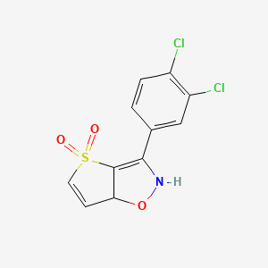 molecular formula C11H7Cl2NO3S B2469264 3-(3,4-Dichlorophenyl)-2,6a-dihydrothieno[2,3-d][1,2]oxazole 4,4-dioxide CAS No. 2138286-72-1