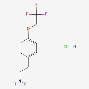 molecular formula C10H13ClF3NO B2469265 2-[4-(2,2,2-Trifluoroethoxy)phenyl]ethylamine Hydrochloride CAS No. 2044706-96-7
