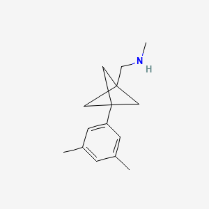 molecular formula C15H21N B2469268 1-[3-(3,5-Dimethylphenyl)-1-bicyclo[1.1.1]pentanyl]-N-methylmethanamine CAS No. 2287345-20-2