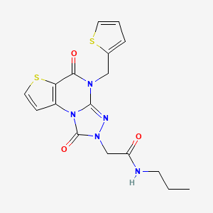 molecular formula C17H17N5O3S2 B2469269 N-(2,5-二氟苯基)-2-({4-[4-(3-甲氧基苯基)哌嗪-1-基]嘧啶-2-基}硫代)乙酰胺 CAS No. 1358379-19-7