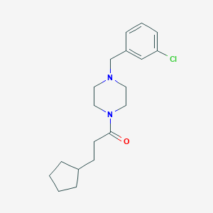 molecular formula C19H27ClN2O B246927 1-(3-Chlorobenzyl)-4-(3-cyclopentylpropanoyl)piperazine 