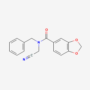molecular formula C17H14N2O3 B2469276 N-benzyl-N-(cyanomethyl)-2H-1,3-benzodioxole-5-carboxamide CAS No. 1241266-21-6
