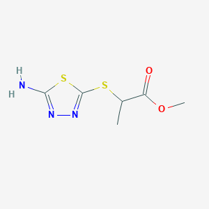 molecular formula C6H9N3O2S2 B2469285 Methyl 2-[(5-amino-1,3,4-thiadiazol-2-yl)sulfanyl]propanoate CAS No. 897288-48-1