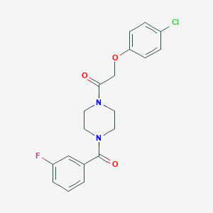 molecular formula C19H18ClFN2O3 B246929 1-[(4-Chlorophenoxy)acetyl]-4-(3-fluorobenzoyl)piperazine 