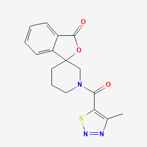 molecular formula C16H15N3O3S B2469291 1'-(4-methyl-1,2,3-thiadiazole-5-carbonyl)-3H-spiro[isobenzofuran-1,3'-piperidin]-3-one CAS No. 1797858-26-4