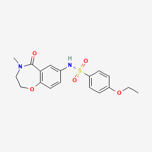 molecular formula C18H20N2O5S B2469305 4-ethoxy-N-(4-methyl-5-oxo-2,3,4,5-tetrahydrobenzo[f][1,4]oxazepin-7-yl)benzenesulfonamide CAS No. 926031-85-8