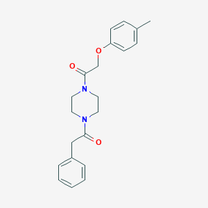 molecular formula C21H24N2O3 B246931 1-[(4-Methylphenoxy)acetyl]-4-(phenylacetyl)piperazine 