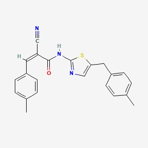 molecular formula C22H19N3OS B2469310 (Z)-2-cyano-N-(5-(4-methylbenzyl)thiazol-2-yl)-3-(p-tolyl)acrylamide CAS No. 314251-52-0