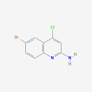 molecular formula C9H6BrClN2 B2469312 6-溴-4-氯喹啉-2-胺 CAS No. 1574562-56-3