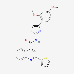 molecular formula C25H19N3O3S2 B2469315 N-(4-(2,4-dimethoxyphenyl)thiazol-2-yl)-2-(thiophen-2-yl)quinoline-4-carboxamide CAS No. 361171-09-7