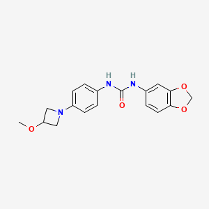 molecular formula C18H19N3O4 B2469316 1-(Benzo[d][1,3]dioxol-5-yl)-3-(4-(3-methoxyazetidin-1-yl)phenyl)urea CAS No. 2034491-43-3
