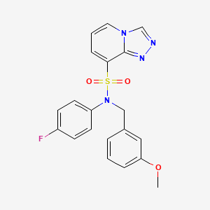 molecular formula C20H17FN4O3S B2469337 N-(4-fluorophenyl)-N-(3-methoxybenzyl)[1,2,4]triazolo[4,3-a]pyridine-8-sulfonamide CAS No. 1251704-05-8