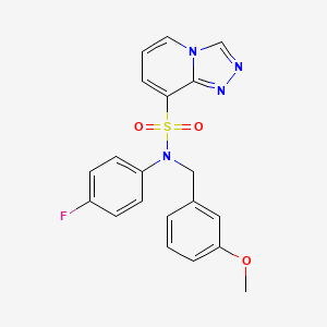 molecular formula C20H17FN4O3S B2469337 N-(4-fluorophenyl)-N-[(3-methoxyphenyl)methyl]-[1,2,4]triazolo[4,3-a]pyridine-8-sulfonamide CAS No. 1251704-05-8