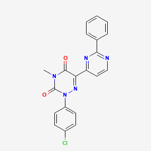 molecular formula C20H14ClN5O2 B2469342 2-(4-氯苯基)-4-甲基-6-(2-苯基-4-嘧啶基)-1,2,4-三嗪-3,5(2H,4H)-二酮 CAS No. 477854-28-7