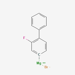 molecular formula C12H8BrFMg B2469348 3-Fluoro-4-biphenylmagnesium bromide 0.5 M in Tetrahydrofuran CAS No. 76699-46-2