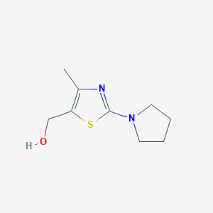 molecular formula C9H14N2OS B2469349 (4-Methyl-2-pyrrolidin-1-yl-1,3-thiazol-5-yl)methanol CAS No. 1211508-26-7