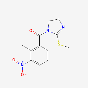 molecular formula C12H13N3O3S B2469351 (2-Methyl-3-nitrophenyl)-(2-methylsulfanyl-4,5-dihydroimidazol-1-yl)methanone CAS No. 851863-35-9