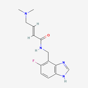 molecular formula C14H17FN4O B2469352 (E)-4-(Dimethylamino)-N-[(5-fluoro-1H-benzimidazol-4-yl)methyl]but-2-enamide CAS No. 2411333-59-8