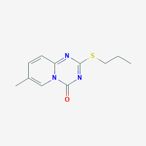 molecular formula C11H13N3OS B2469353 7-メチル-2-(プロピルスルファニル)-4H-ピリド[1,2-a][1,3,5]トリアジン-4-オン CAS No. 306979-29-3