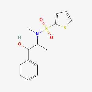 molecular formula C14H17NO3S2 B2469354 N-(1-hydroxy-1-phenylpropan-2-yl)-N-methylthiophene-2-sulfonamide CAS No. 379726-30-4