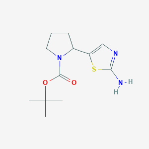 molecular formula C12H19N3O2S B2469361 Tert-butyl 2-(2-amino-1,3-thiazol-5-yl)pyrrolidine-1-carboxylate CAS No. 2503202-77-3