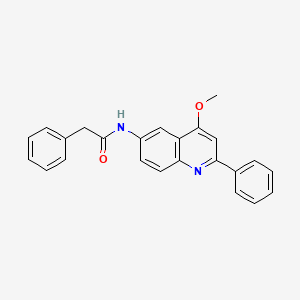 molecular formula C24H20N2O2 B2469362 N-(4-甲氧基-2-苯基喹啉-6-基)-2-苯基乙酰胺 CAS No. 1358511-68-8