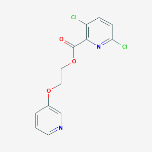 molecular formula C13H10Cl2N2O3 B2469367 2-Pyridin-3-yloxyethyl 3,6-dichloropyridine-2-carboxylate CAS No. 1436311-86-2