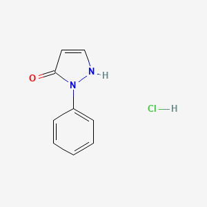 molecular formula C9H9ClN2O B2469372 2-Phenyl-1,2-dihydro-3H-pyrazol-3-one hydrochloride CAS No. 2044772-89-4