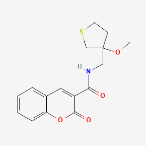 N-((3-methoxytetrahydrothiophen-3-yl)methyl)-2-oxo-2H-chromene-3-carboxamide