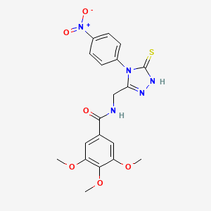 molecular formula C19H19N5O6S B2469380 3,4,5-trimethoxy-N-[[4-(4-nitrophenyl)-5-sulfanylidene-1H-1,2,4-triazol-3-yl]methyl]benzamide CAS No. 392247-82-4
